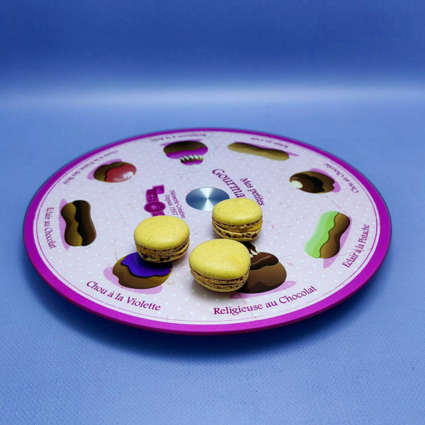 Подставка для торта/поворотный стол для кондитера на стеклянном крутящемся диске, Ø-30см, Plateau tournant en werre цвет MIX